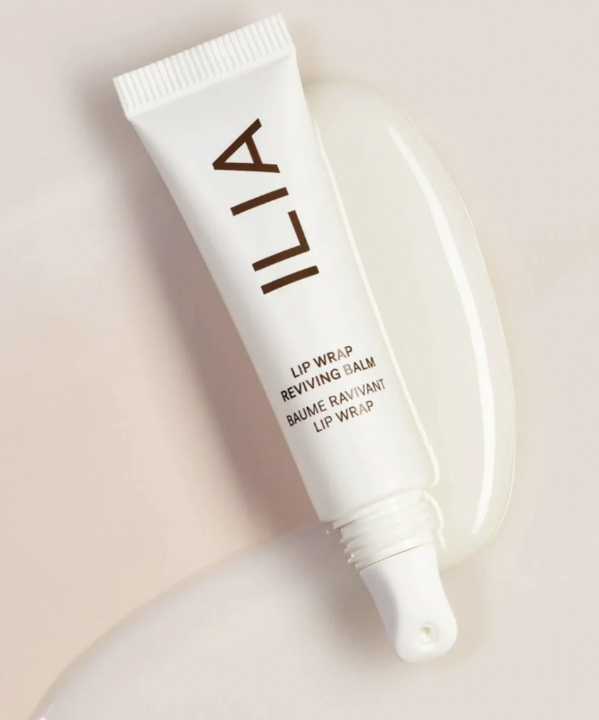 Ilia Lip Wrap Reviving Balm on a neutral background